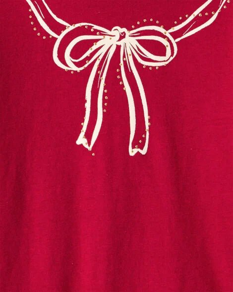 Carters Camiseta de manga larga con estampado de lazo para niña pequeña - Roja - Quierox - Tienda Online