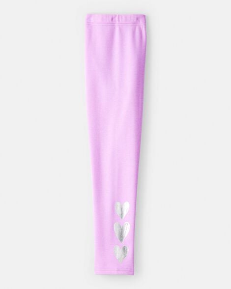 Carter's Leggings elásticos de polar con corazones metálicos para niñas - Morado - Quierox - Tienda Online