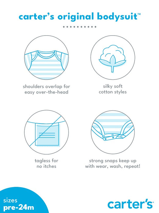 Carter  Pack de 4 bodys de manga larga para bebé