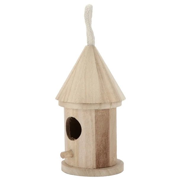 Casa De Pájaros Redonda De Madera, Materiales De Madera Natural Sin Aditivos Químicos - Quierox - Tienda Online
