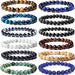 CASDAN - 12 piezas de pulseras de cuentas de piedras preciosas semipreciosas - Quierox - Tienda Online