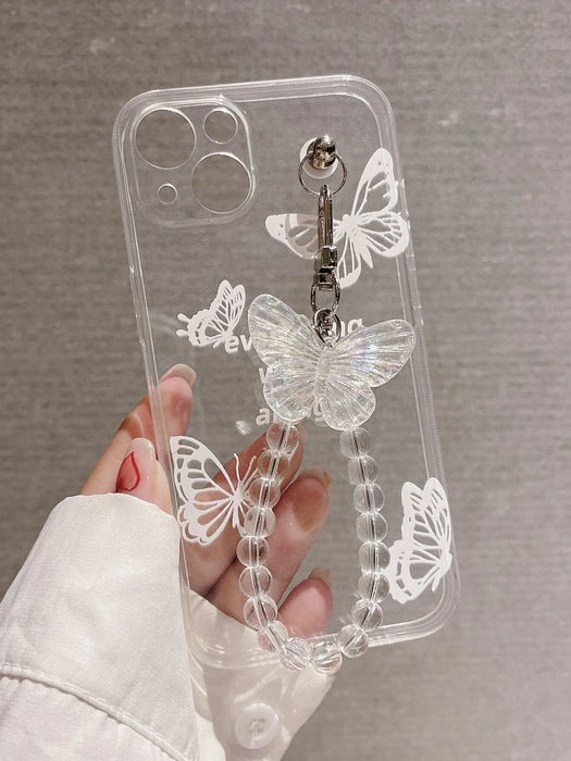 Case transparente del teléfono de la pulsera de la mariposa blanca - Quierox - Tienda Online