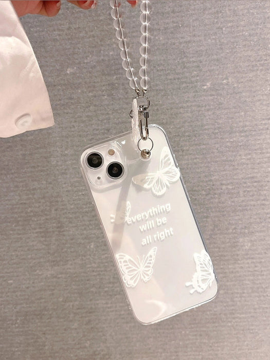 Case transparente del teléfono de la pulsera de la mariposa blanca - Quierox - Tienda Online