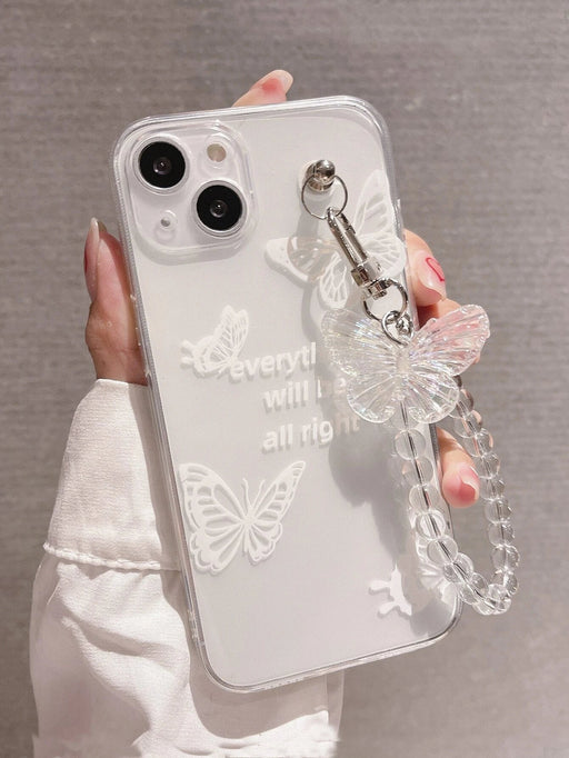 Case transparente del teléfono de la pulsera de la mariposa blanca - Quierox - Tienda Online
