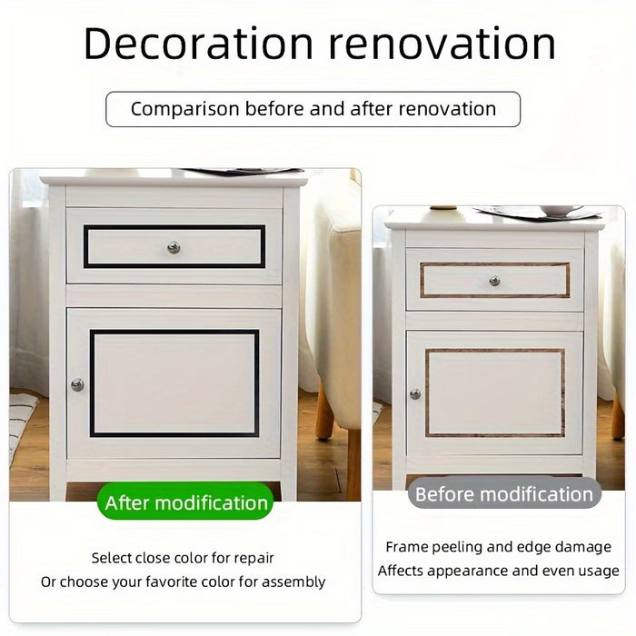 Cinta Adhesiva Decorativa de Grano de Madera Negra Gruesa para Embellecer y Renovar Marcos de Puertas y Ventanas Antiguas 1.2cm*1000cm