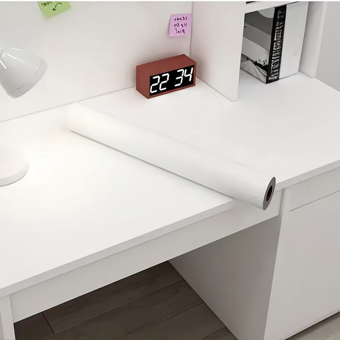 Papel Tapiz PVC Blanco Brillante, Autoadhesivo y Removible