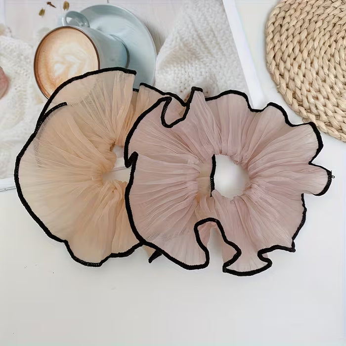4 Piezas de Lazos de Encaje Chiffon al Estilo Francés, Accesorios Elegantes para Mujer