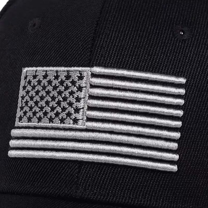 1 Gorra de béisbol bordada con la bandera americana, gorra retro ajustable