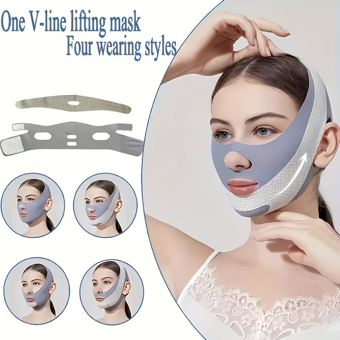2 Piezas Mascarilla Levantamiento Facial en Forma de V Reutilizable para Reducir la Papada