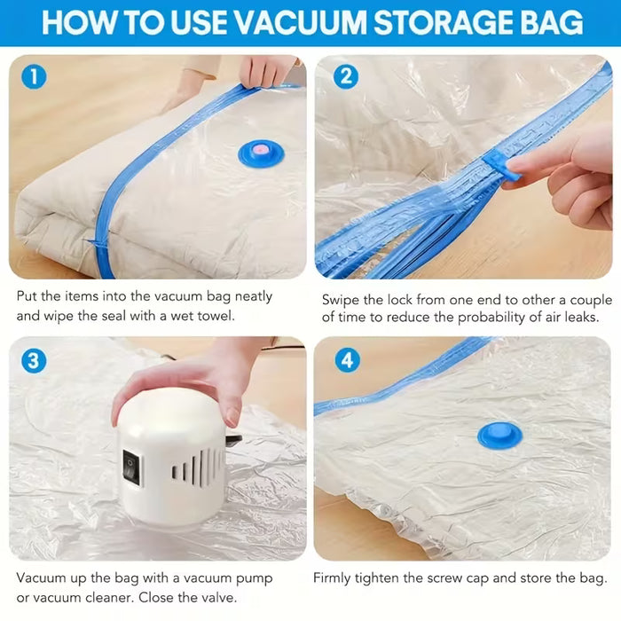 10pcs Bolsas de Almacenamiento al Vacío con Bomba Eléctrica de Viaje