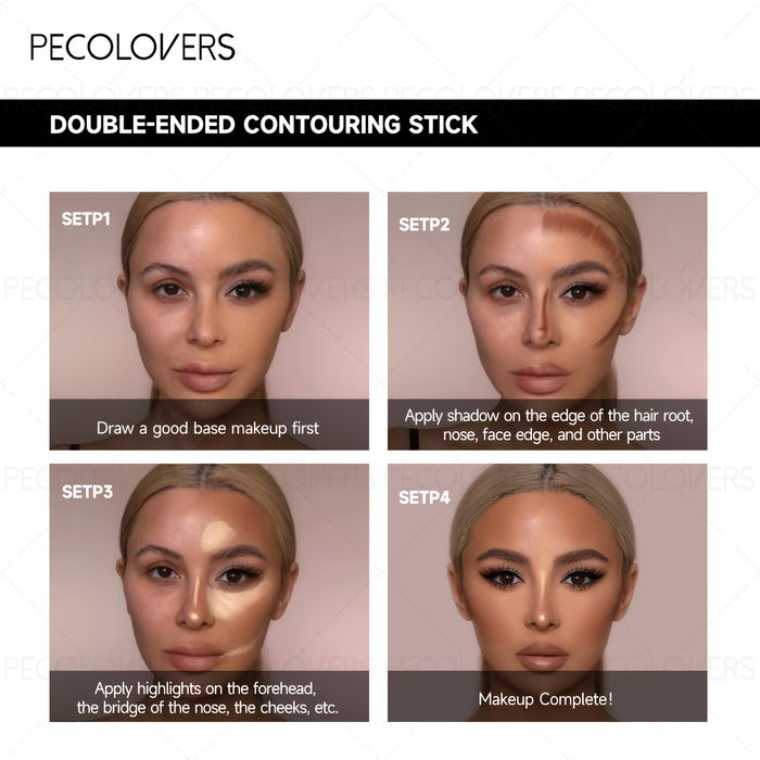 1 Barra de Corrector y Contorno Doble de Pecolover Impermeable