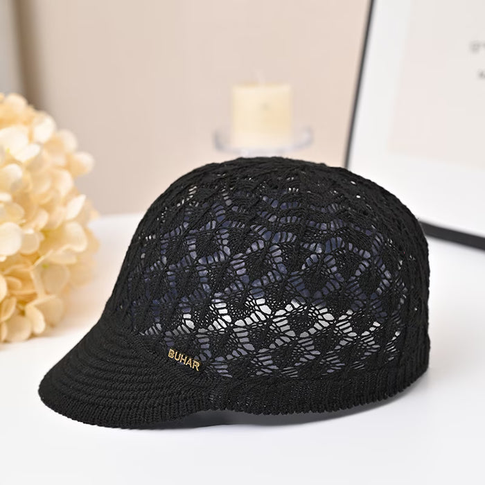 Gorro de mujer de tejido de fibra sedosa helada, boina de mujer