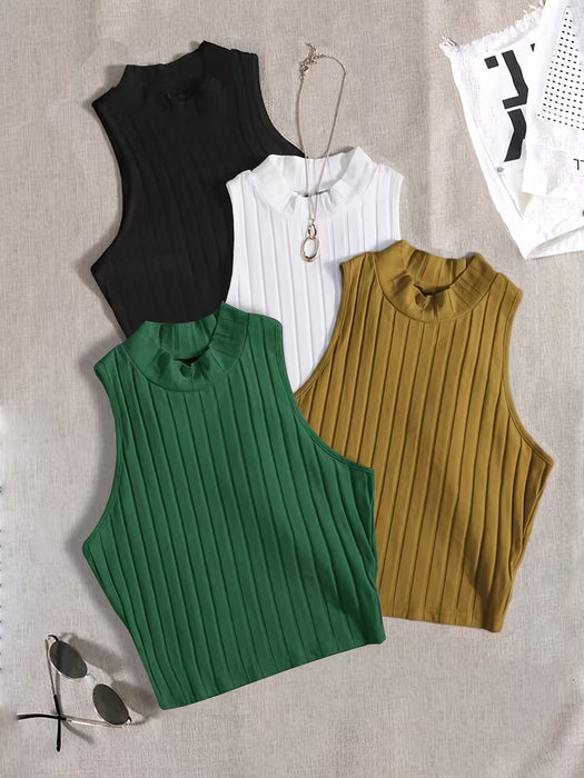 Conjunto De Camiseta Sin Mangas De Cuatro Piezas, Camiseta Sin Mangas