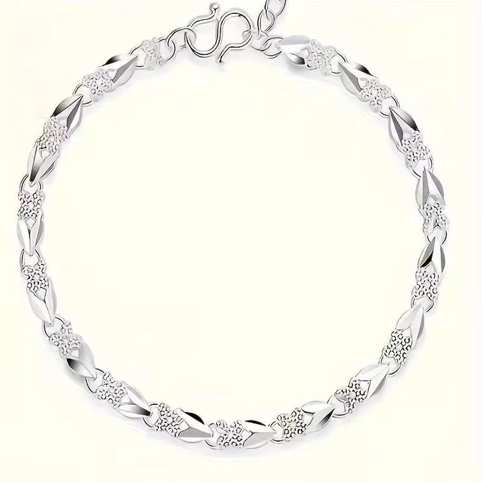 Pulsera de trébol de cuatro hojas chapada, un amuleto de la suerte Elegante y encantadora