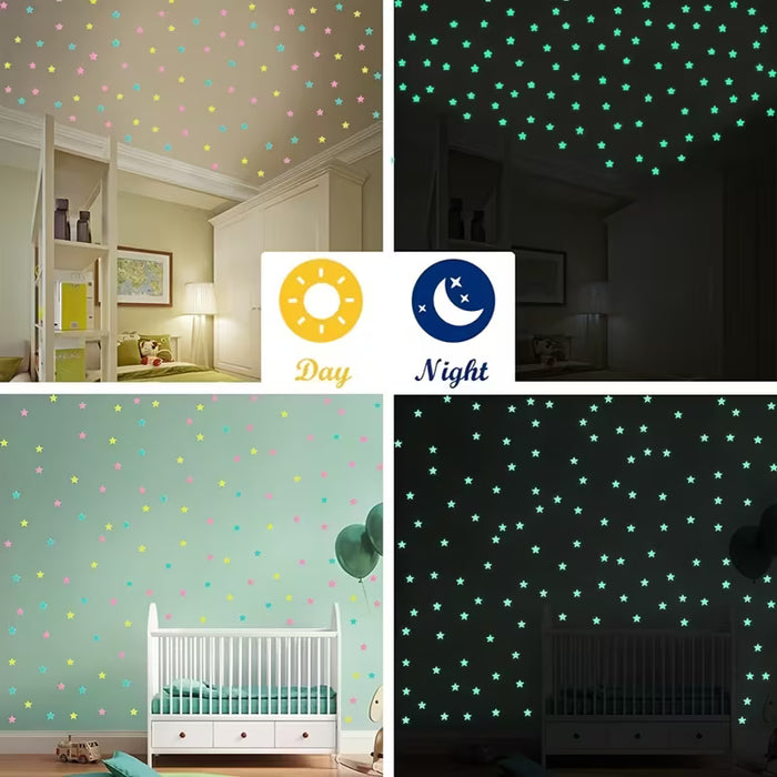 100 Adhesivos Bohemios Brillantes de Estrellas para Decorar Paredes y Techos de Polímero, Ideales para Dormitorios