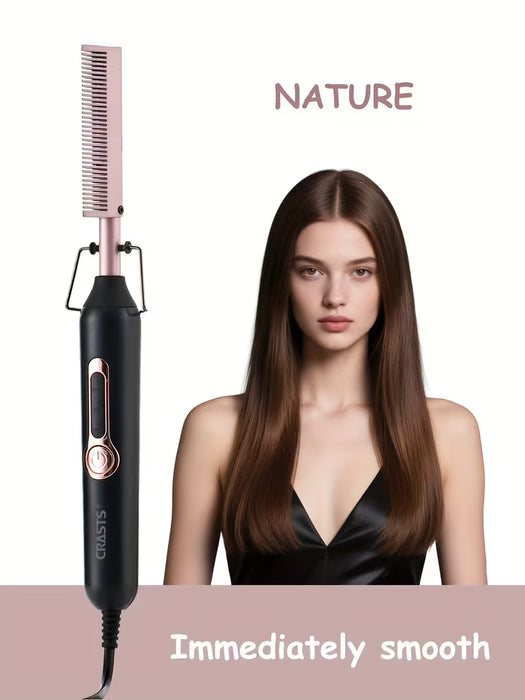 Peine Alisador Eléctrico para Peinar el Cabello, Apto para Uso en Cabello Húmedo y Seco