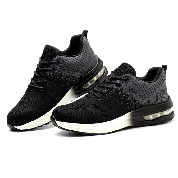 Zapatos de seguridad antideslizantes transpirables con puntera de acero, unisex.