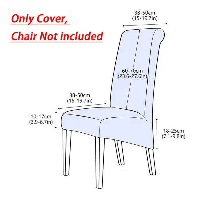 1 funda elástica de rayas lisas y cuadros para silla de respaldo alto