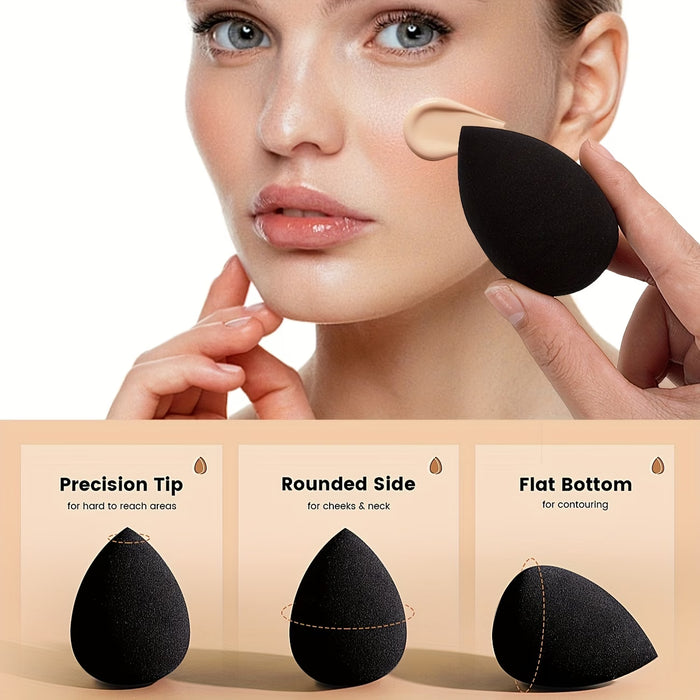 Juego completo de 12 brochas de maquillaje y una esponja estilo beauty blender