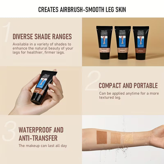 Maquillaje para Piernas, Airebrush para Piernas, Corrector, Hidratante, Resistente al Agua