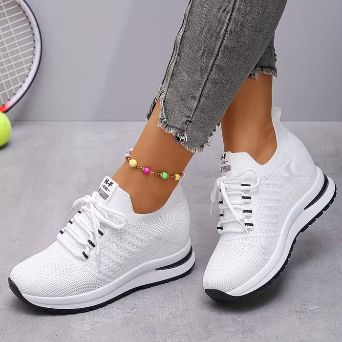 1 Par de Zapatos de Cuña Transpirables para Mujer, que Aumentan la Altura