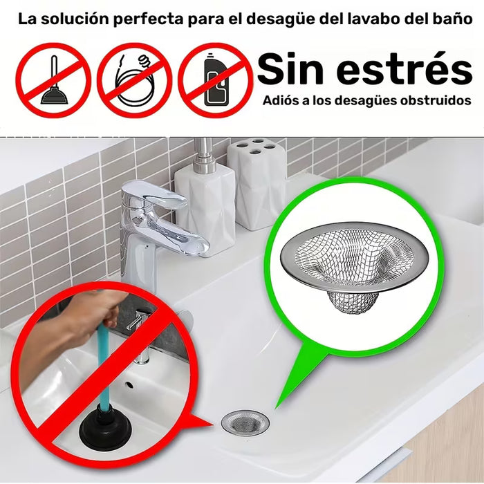 6 filtros de malla para fregadero y baño