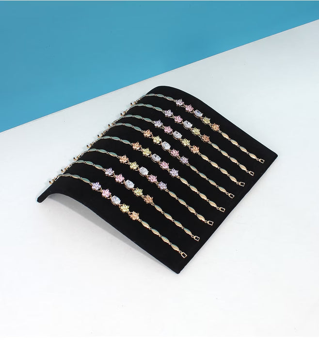 Soporte de joyería para collar en forma de S de terciopelo negro