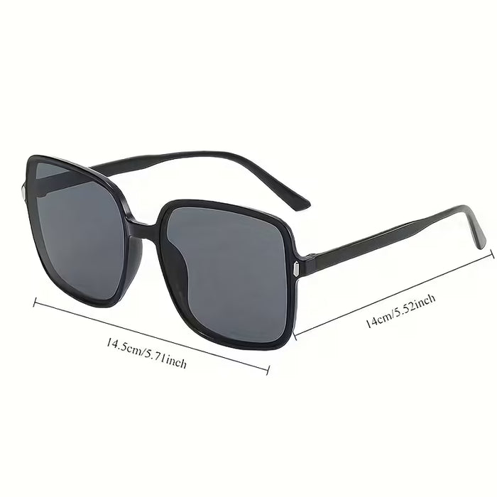 Conjunto de 3 gafas de sol cuadradas de lujo ligero, marco de PC combinado