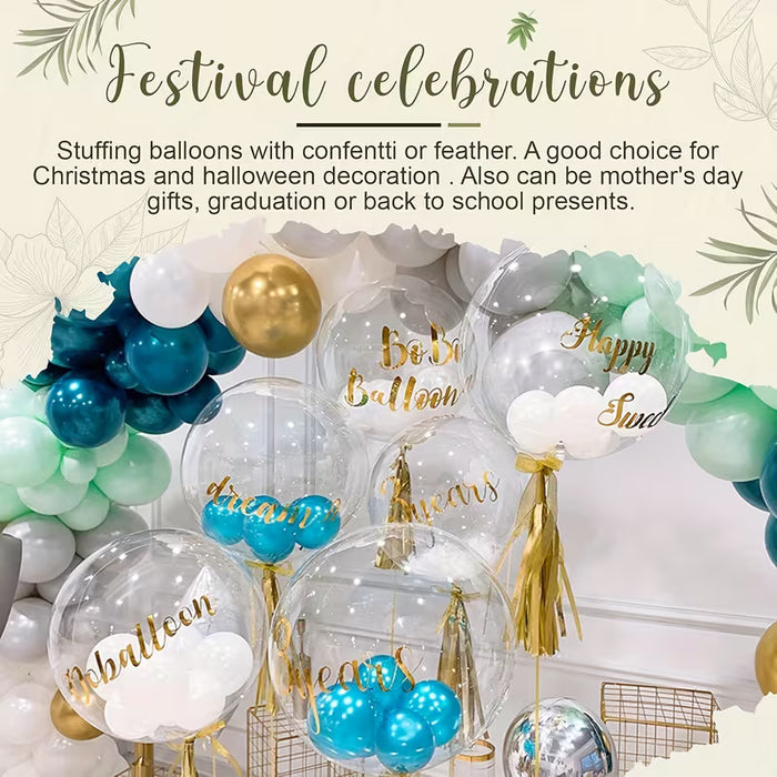 Un set de 22 globos de burbujas de 20 pulgadas, perfectos para decorar
