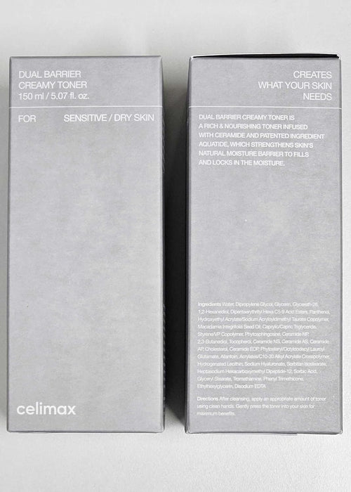 celimax Tónico cremoso de doble barrera | con ceramidas, péptidos, 5.1 fl oz - Quierox - Tienda Online