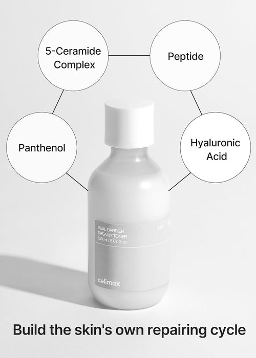celimax Tónico cremoso de doble barrera | con ceramidas, péptidos, 5.1 fl oz - Quierox - Tienda Online