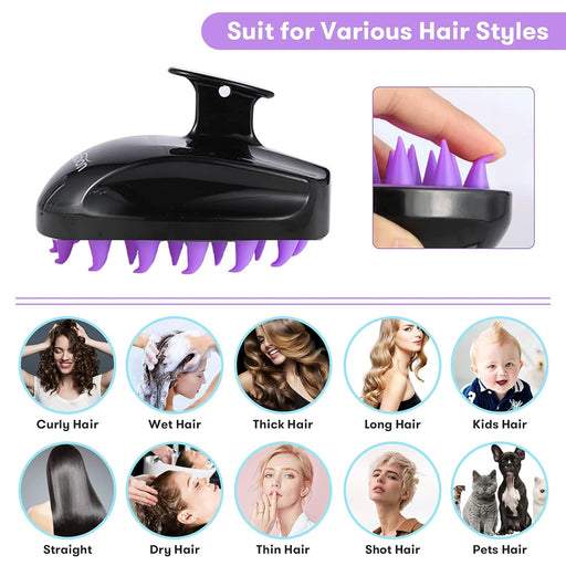 Cepillo de champú masajeador de cuero cabelludo con cerdas de silicona - Quierox - Tienda Online