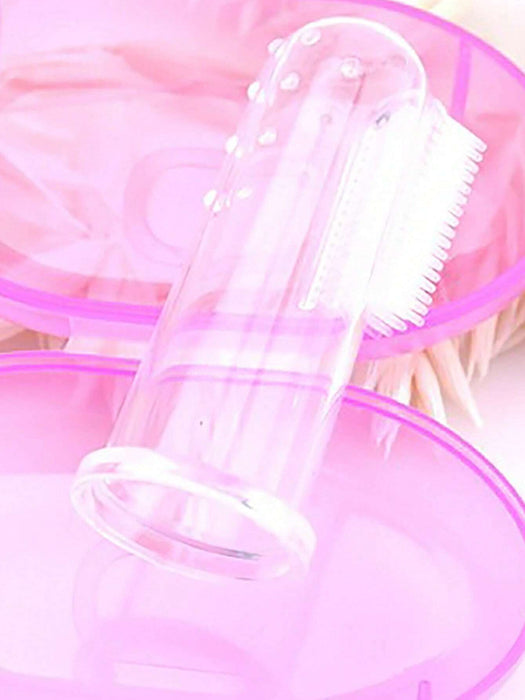 Cepillo de dientes de dedo para perros y gatos pequeños, limpiador dental transparente - Quierox - Tienda Online