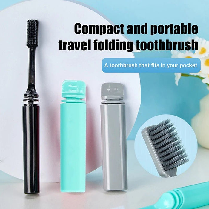Cepillo de dientes de viaje plegable portátil de cerdas suaves - Quierox - Tienda Online