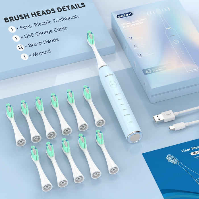 Cepillo de dientes eléctrico sónico SEJOY IPX7 resistente al agua - Quierox - Tienda Online