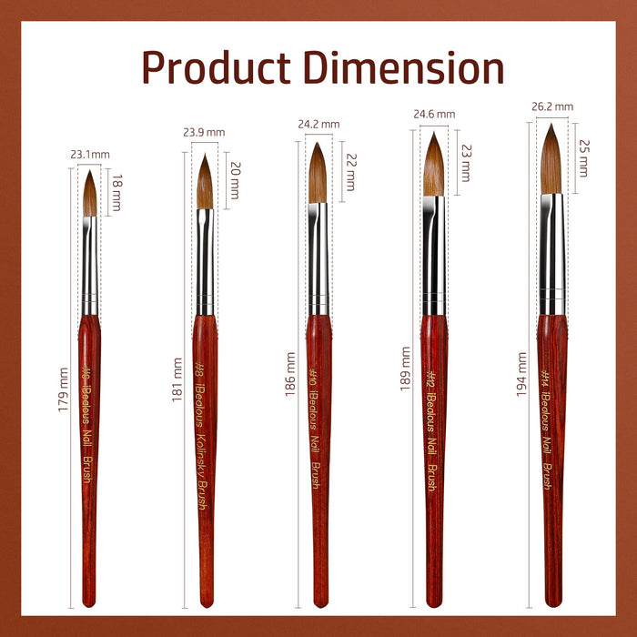 Cepillo de uñas acrílicas pincel profesional de madera roja para arte de uñas - Quierox - Tienda Online