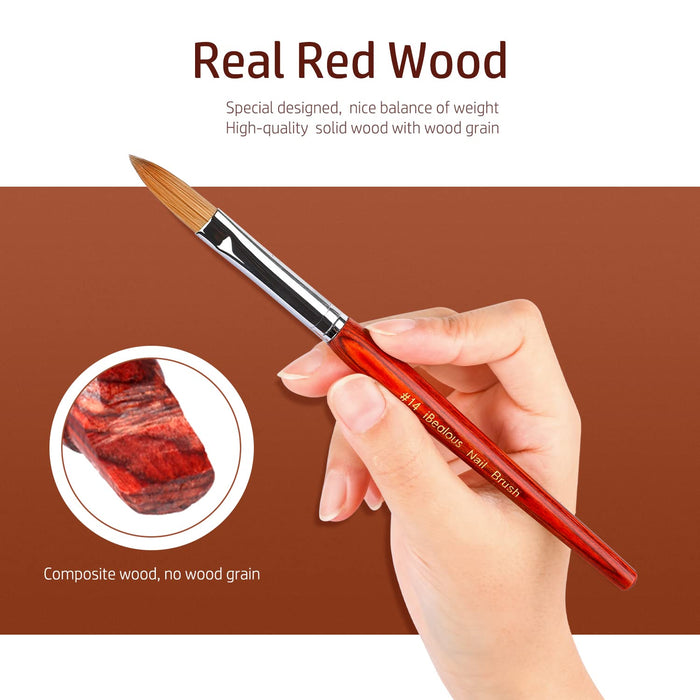 Cepillo de uñas acrílicas pincel profesional de madera roja para arte de uñas - Quierox - Tienda Online