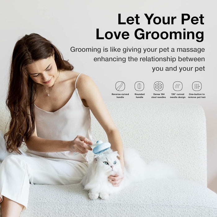 Cepillo deslizante autolimpiante para el aseo de mascotas: elimina enredos, pelaje suelto - Quierox - Tienda Online