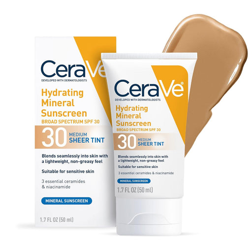 CeraVe Protector solar mineral hidratante SPF 30 con tinte transparente - Quierox - Tienda Online