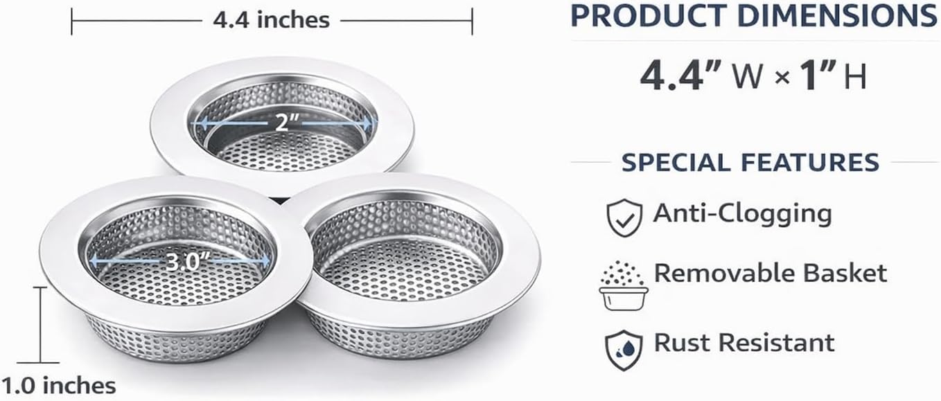 Cesta coladora para fregadero (paquete de 6) – Colador de drenaje de cocina - Quierox - Tienda Online