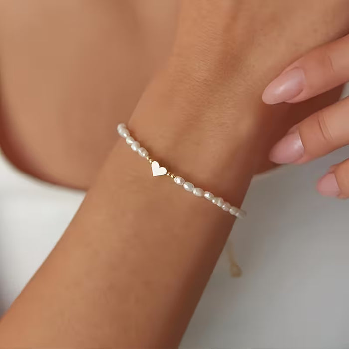 SHEIN Pulsera de Cadena de Imitación de Perlas Barrocas de Moda