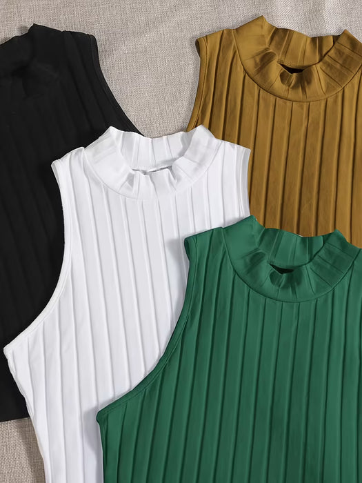 Conjunto De Camiseta Sin Mangas De Cuatro Piezas, Camiseta Sin Mangas