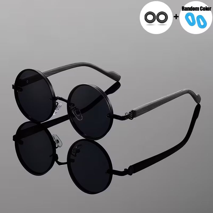 Gafas de sol de moda con montura redonda, elegantes e individuales, unisex
