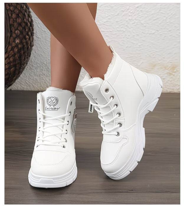 Botas de Tobillo Gruesas  Cálidos de Invierno Forradas para Mujer