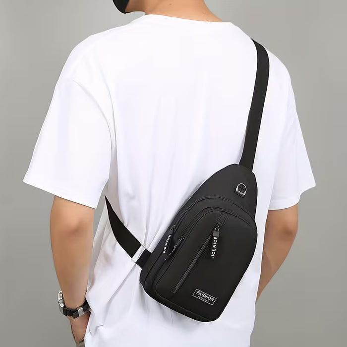 Bolso cruzado de pecho multiusos, mochila bandolera ligera con bolsillo frontal elevado