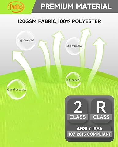 Chaleco de seguridad amarillo FVRITO para hombres y mujeres con 9 bolsillos y cremallera - Quierox - Tienda Online