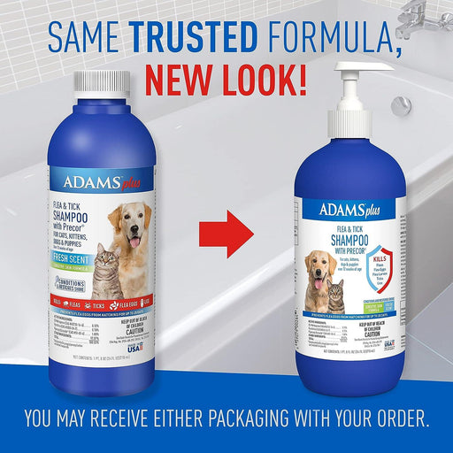 Champú Adams Plus contra pulgas y garrapatas con Precor para gatos, perros, 24oz - Quierox - Tienda Online