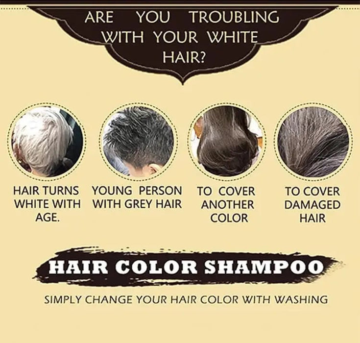 Champú con tinte para el cabello y peine (marrón castaño) - Quierox - Tienda Online