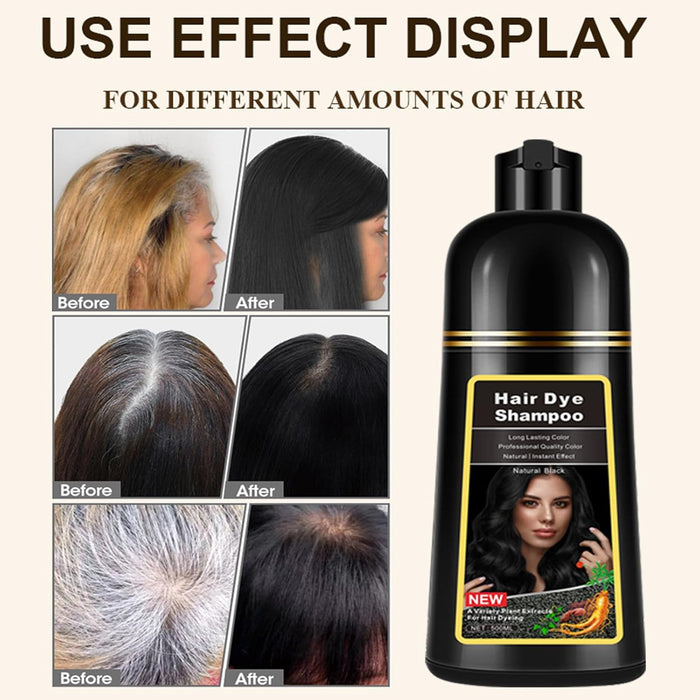 Champú de tinte natural para el cabello para cobertura de canas, 3 en 1 - Quierox - Tienda Online