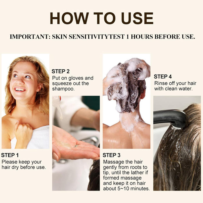 Champú de tinte natural para el cabello para cobertura de canas, 3 en 1 - Quierox - Tienda Online